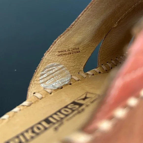 PIKOLINOS Size 7.5-8 Aguadulce Wedge Leather Sandals LIGHTWEIGHT WHIPSTITCH - Picture 7 of 8